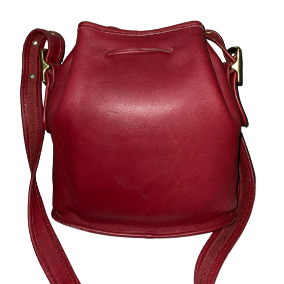 Vintage Coach Lulas Legacy Red Drawstring Crossbody Bucket Bag 9952 - Picture 12 of 16